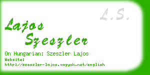 lajos szeszler business card